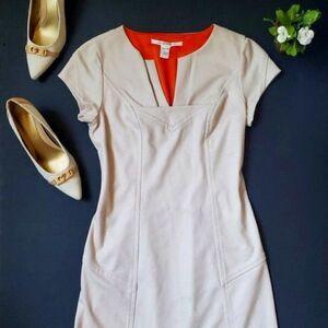 Diane Von Furstenberg cream fitted dress